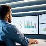 A focused male data scientist, fully clothed in a professional business casual shirt, sits confidently at a desk in a modern, brightly lit AI lab. He is looking at a holographic display showing growing data clusters, symbolizing data augmentation overcoming data scarcity and building robust AI models. The background features blurred lines of code and network diagrams. Perfect anatomy, correct proportions, natural pose, well-formed hands, proper finger count, natural body proportions. Professional photography, sharp focus, high-quality image, safe for work, appropriate content, family-friendly, modest clothing.