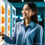 데이터 증강 기법의 모범 사례 연구 - **Prompt:** A young, enthusiastic Malaysian female AI researcher, wearing a smart casual outfit cons...