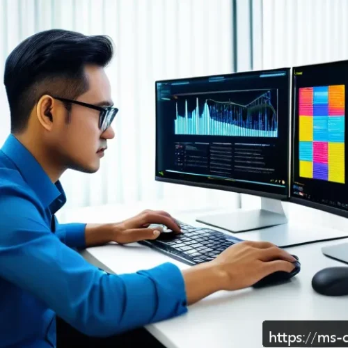 Home 17 데이터 증강을 위한 기계 학습 알고리즘 - A modern Malaysian data scientist working in a bright, high-tech office filled with multiple compute...
